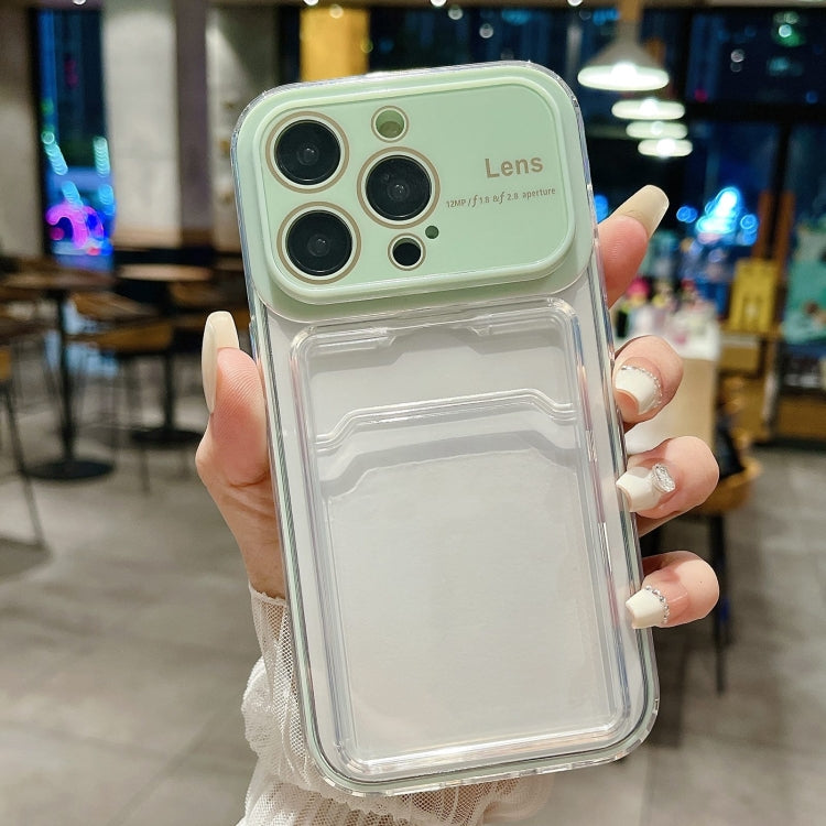 For iPhone 15 Pro Large Window PC Hybrid TPU Phone Case with Card Slot(Green) - HoMEdemic™ 