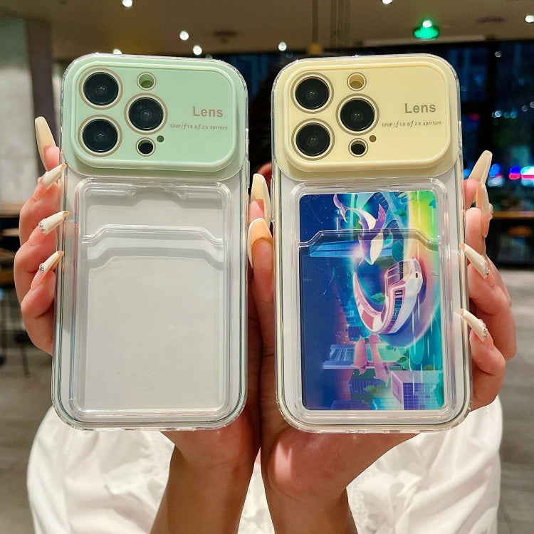 For iPhone 15 Pro Large Window PC Hybrid TPU Phone Case with Card Slot(Green) - HoMEdemic™ 