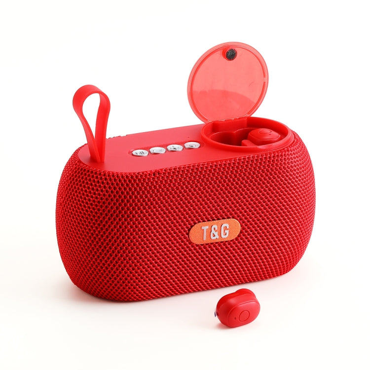 T&G TG810 2 in 1 Portable Outdoor Speaker + Mini Wireless Bluetooth Earphone(Red) - HoMEdemic™ 