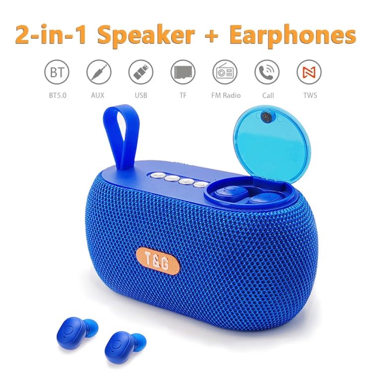 T&G TG810 2 in 1 Portable Outdoor Speaker + Mini Wireless Bluetooth Earphone(Black) - HoMEdemic™ 