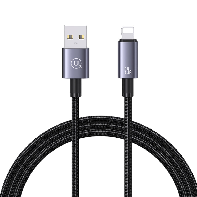 USAMS US-SJ667 USB To 8 Pin 2.4A Fast Charge Data Cable, Length: 1.2m(Black) - HoMEdemic™ 
