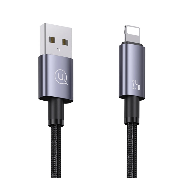 USAMS US-SJ667 USB To 8 Pin 2.4A Fast Charge Data Cable, Length: 1.2m(Black) - HoMEdemic™ 