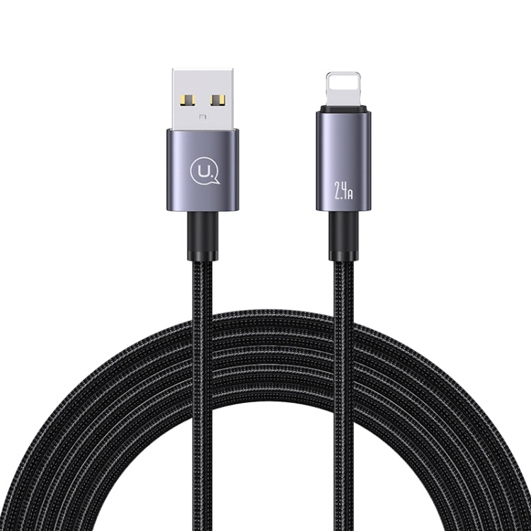 USAMS US-SJ669 USB To 8 Pin 2.4A Fast Charge Data Cable, Length: 2m(Black) - HoMEdemic™ 