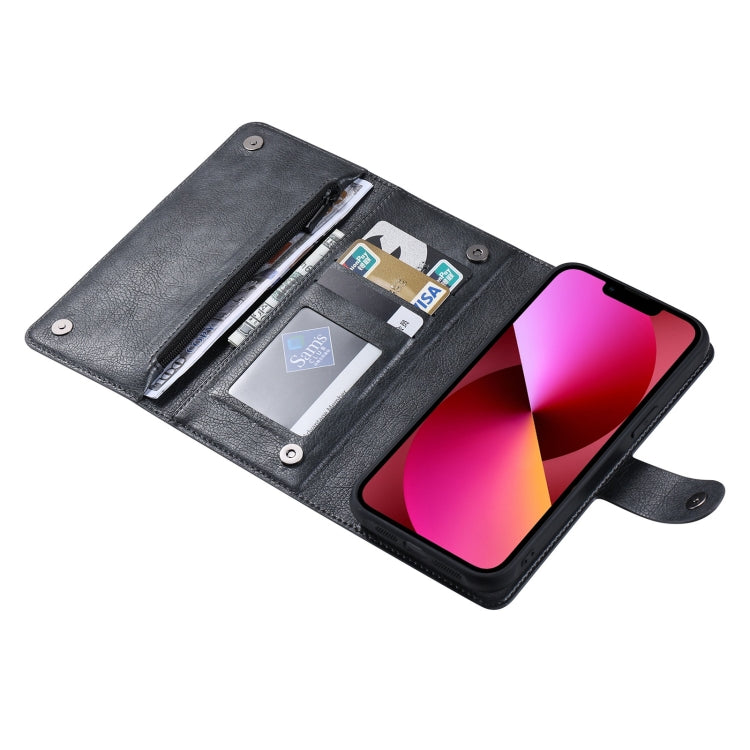 For iPhone 13 ViLi GV Series MagSafe Magnetic Zipper Leather Phone Case(Black) - HoMEdemic™ 