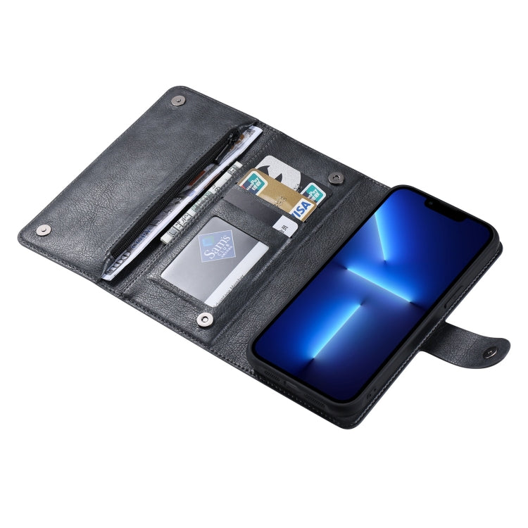 For iPhone 13 Pro ViLi GV Series MagSafe Magnetic Zipper Leather Phone Case(Black) - HoMEdemic™ 