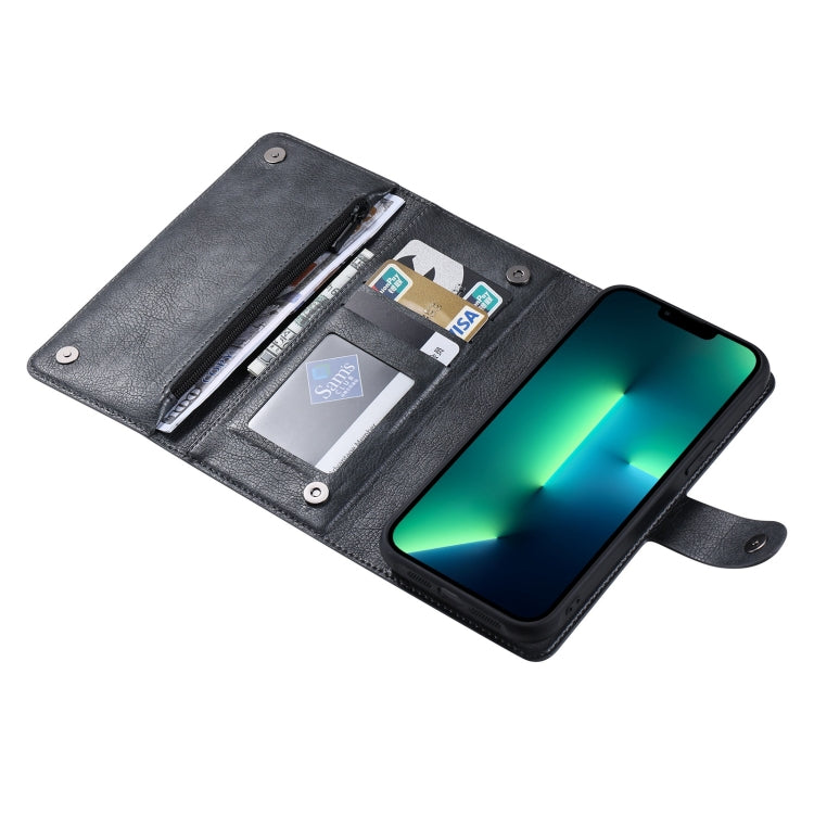 For iPhone 13 Pro Max ViLi GV Series MagSafe Magnetic Zipper Leather Phone Case(Black) - HoMEdemic™ 