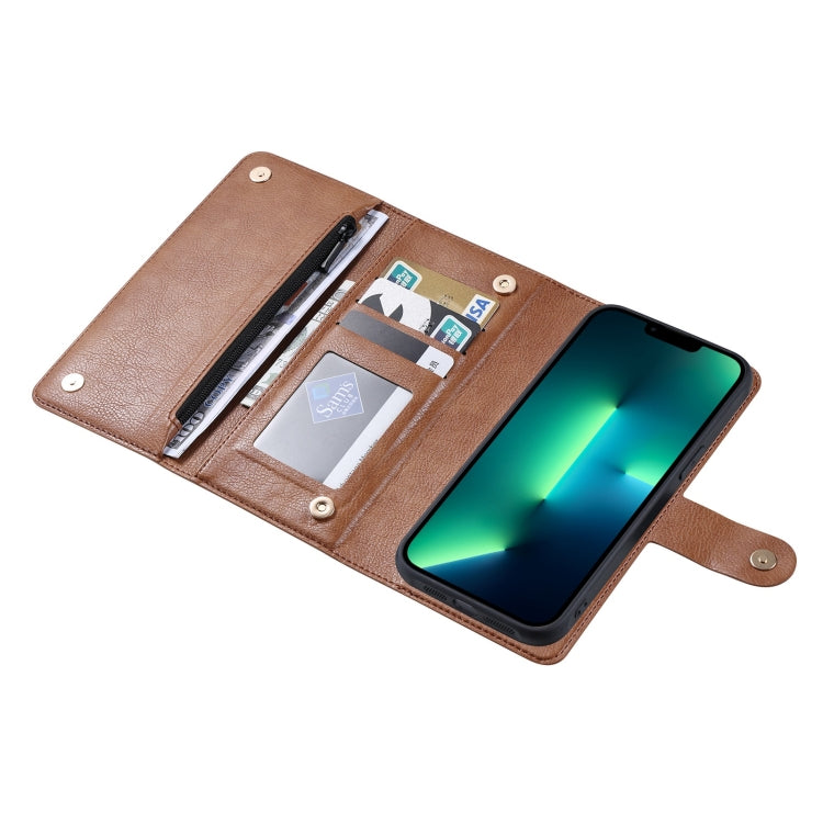 For iPhone 13 Pro Max ViLi GV Series MagSafe Magnetic Zipper Leather Phone Case(Brown) - HoMEdemic™ 