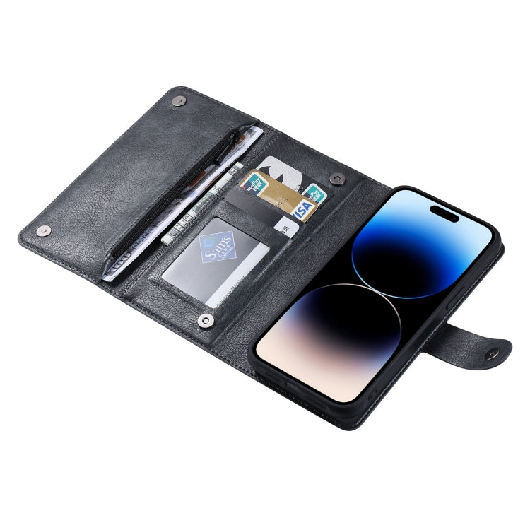 For iPhone 14 Pro ViLi GV Series MagSafe Magnetic Zipper Leather Phone Case(Black) - HoMEdemic™ 