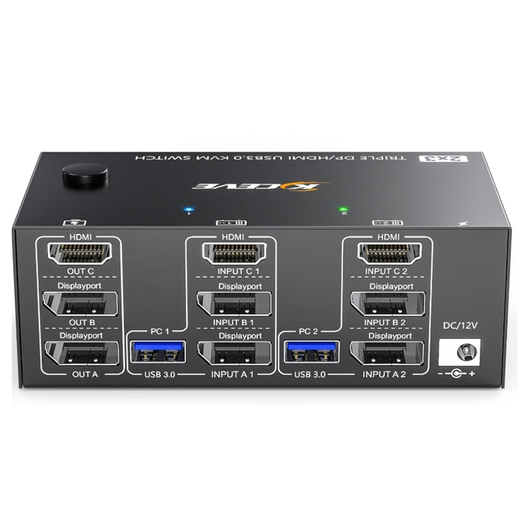 KC-KVM203DH 8K 30Hz USB3.0 DP+DP+HDMI Triple Monitors KVM Switch, AU Plug - HoMEdemic™ 
