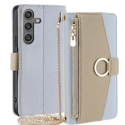 For Samsung Galaxy S24 5G Crossbody Litchi Texture Leather Phone Case(Blue) - HoMEdemic™ 