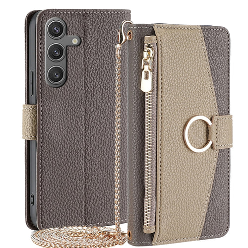 For Samsung Galaxy S24 5G Crossbody Litchi Texture Leather Phone Case(Grey) - HoMEdemic™ 