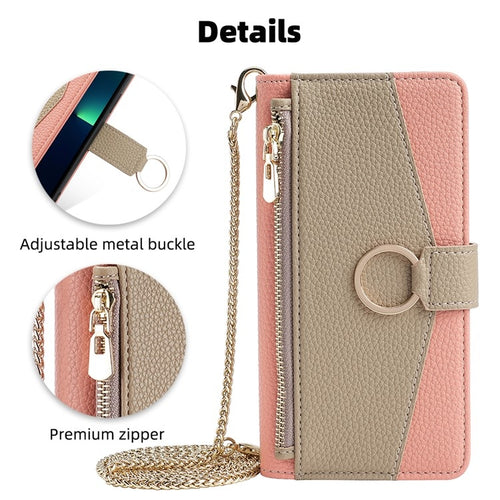 For Samsung Galaxy S24 5G Crossbody Litchi Texture Leather Phone Case(Pink) - HoMEdemic™ 