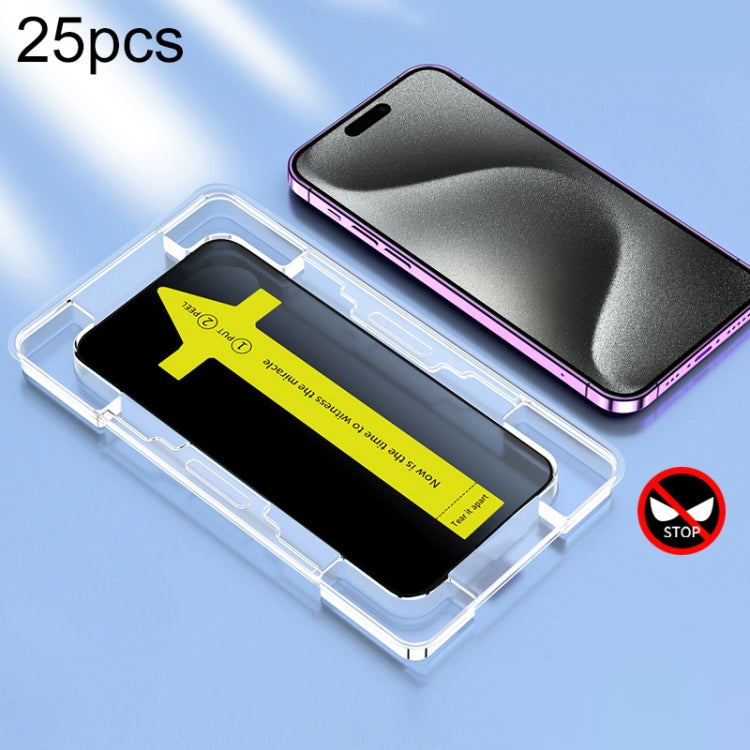 For iPhone 15 Pro Max 25pcs Anti-peeping Fast Attach Dust-proof Anti-static Tempered Glass Film - HoMEdemic™ 