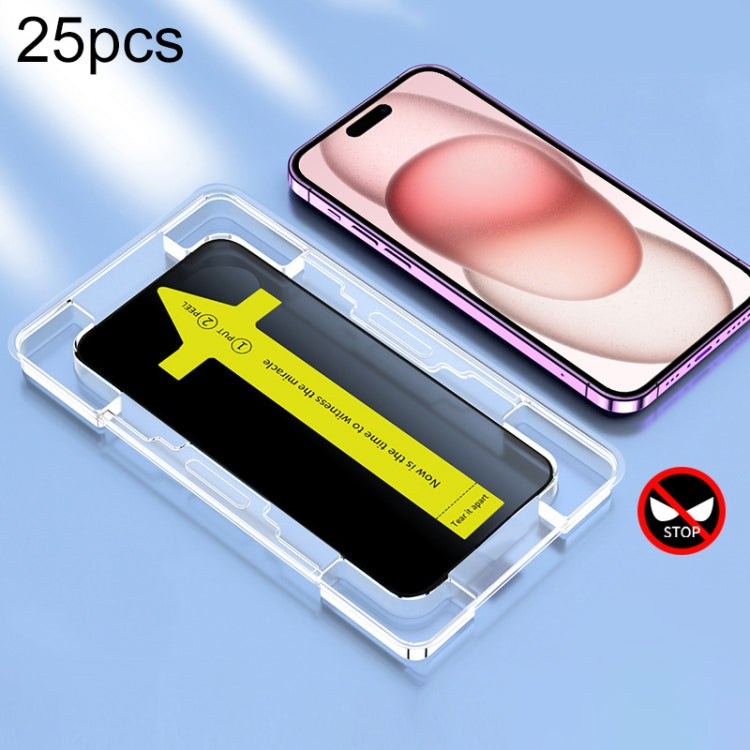 For iPhone 15 Pro 25pcs Anti-peeping Fast Attach Dust-proof Anti-static Tempered Glass Film - HoMEdemic™ 