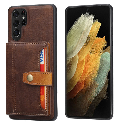 For Samsung Galaxy S24 Ultra 5G Calfskin Card Slot TPU + PU Phone Case(Brown) - HoMEdemic™ 