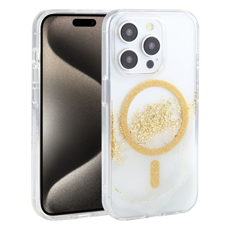 For iPhone 15 Pro Max DFANS DESIGN Magsafe Magnetic Starlight Shining Phone Case(Gold Foil Marble) - HoMEdemic™ 