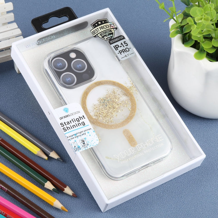 For iPhone 15 Pro DFANS DESIGN Magsafe Magnetic Starlight Shining Phone Case(Gold Foil Marble) - HoMEdemic™ 