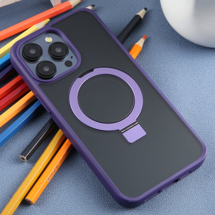 For iPhone 15 Pro DFANS DESIGN Frosted Magsafe Magnetic Holder Phone Case(Purple) - HoMEdemic™ 
