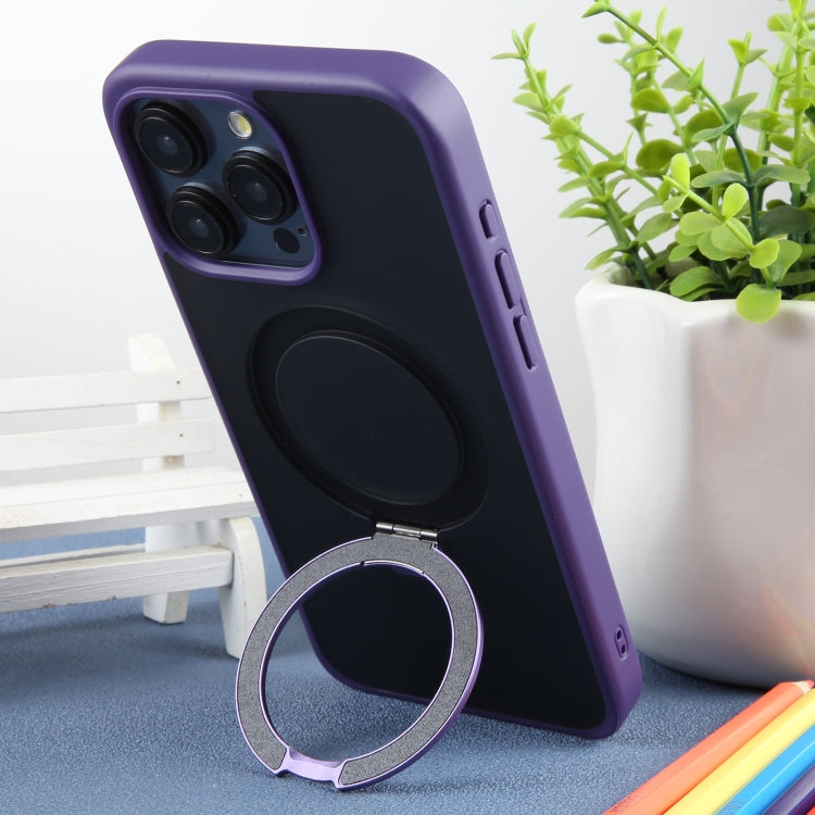 For iPhone 15 Pro DFANS DESIGN Frosted Magsafe Magnetic Holder Phone Case(Purple) - HoMEdemic™ 