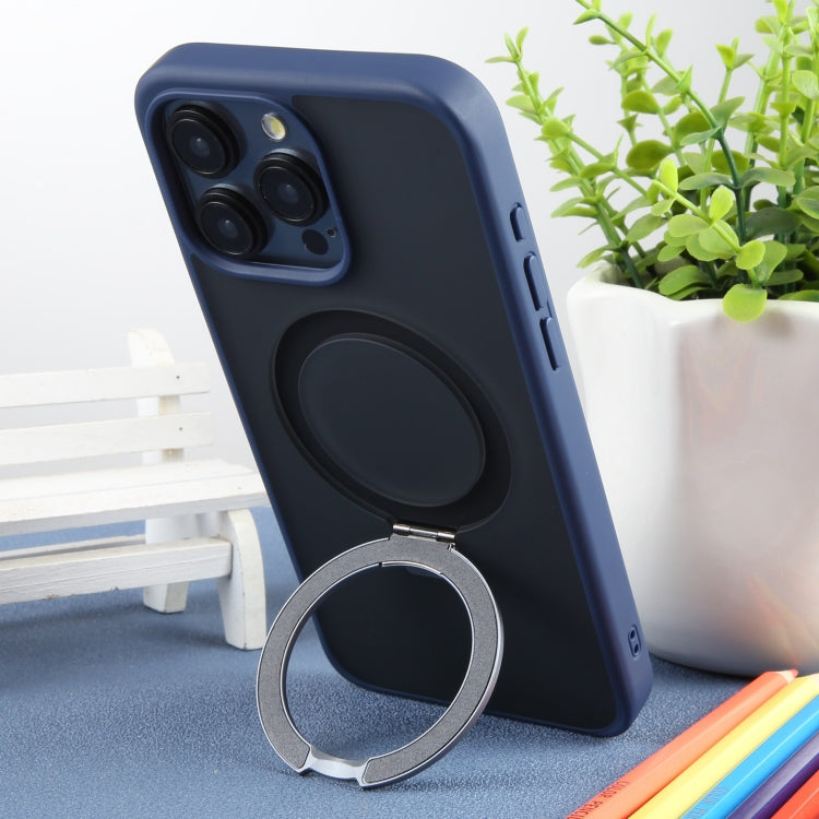 For iPhone 15 Pro DFANS DESIGN Frosted Magsafe Magnetic Holder Phone Case(Blue) - HoMEdemic™ 