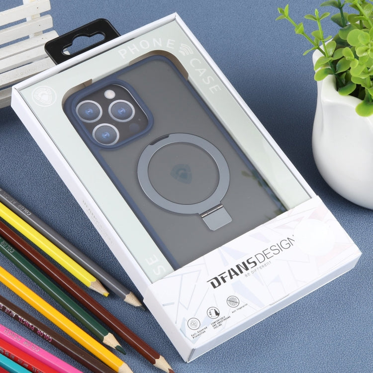 For iPhone 15 Pro DFANS DESIGN Frosted Magsafe Magnetic Holder Phone Case(Blue) - HoMEdemic™ 