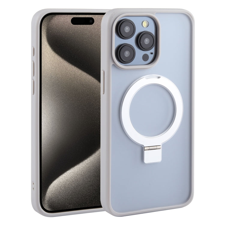 For iPhone 15 Pro DFANS DESIGN Frosted Magsafe Magnetic Holder Phone Case(Grey) - HoMEdemic™ 