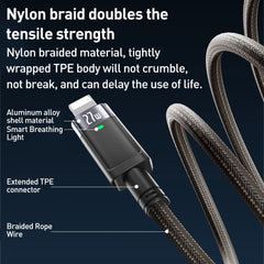 YESIDO CA159 1.2m 27W USB-C / Type-C to 8 Pin Auto Power-off Charging Cable(Black) - HoMEdemic™ 