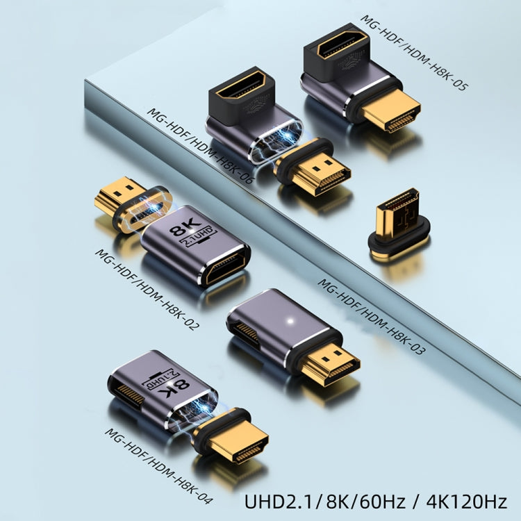 8K 60Hz HDTV to HDTV Magnetic Adapter, 3D Curved Female Vertical Reverse Side - HoMEdemic™ 
