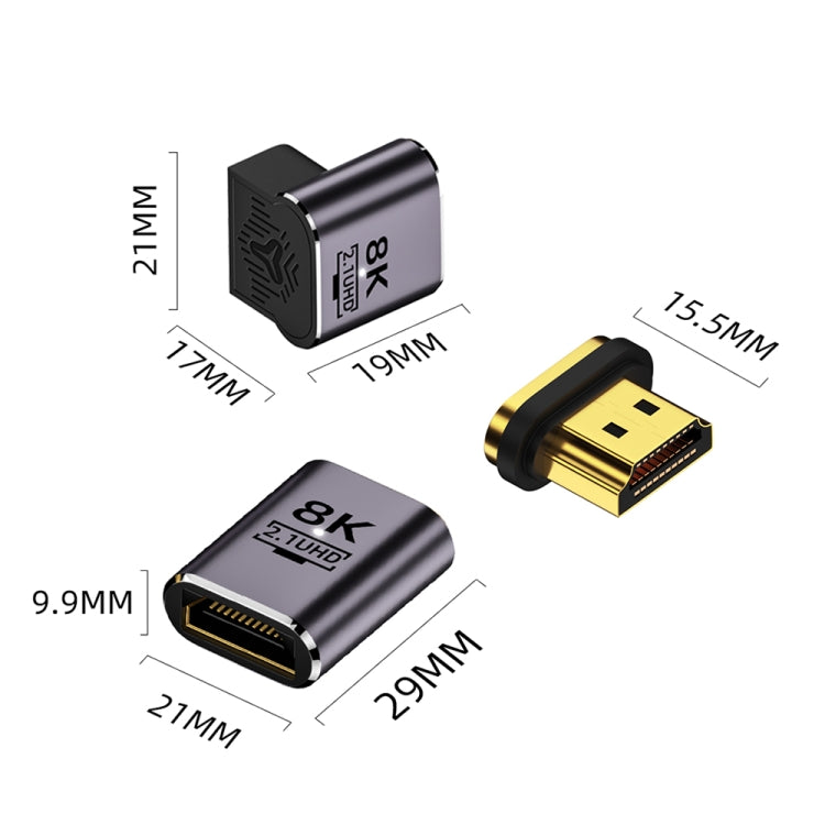 8K 60Hz HDTV to HDTV Magnetic Adapter, 3D Curved Female Vertical Reverse Side - HoMEdemic™ 