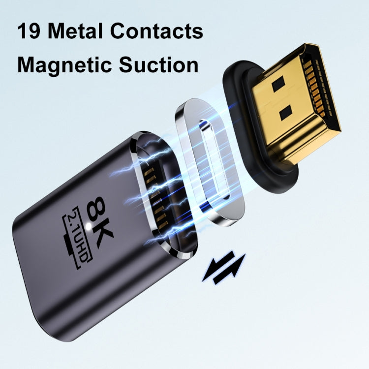 8K 60Hz HDTV to HDTV Magnetic Adapter, 3D Curved Female Vertical Reverse Side - HoMEdemic™ 