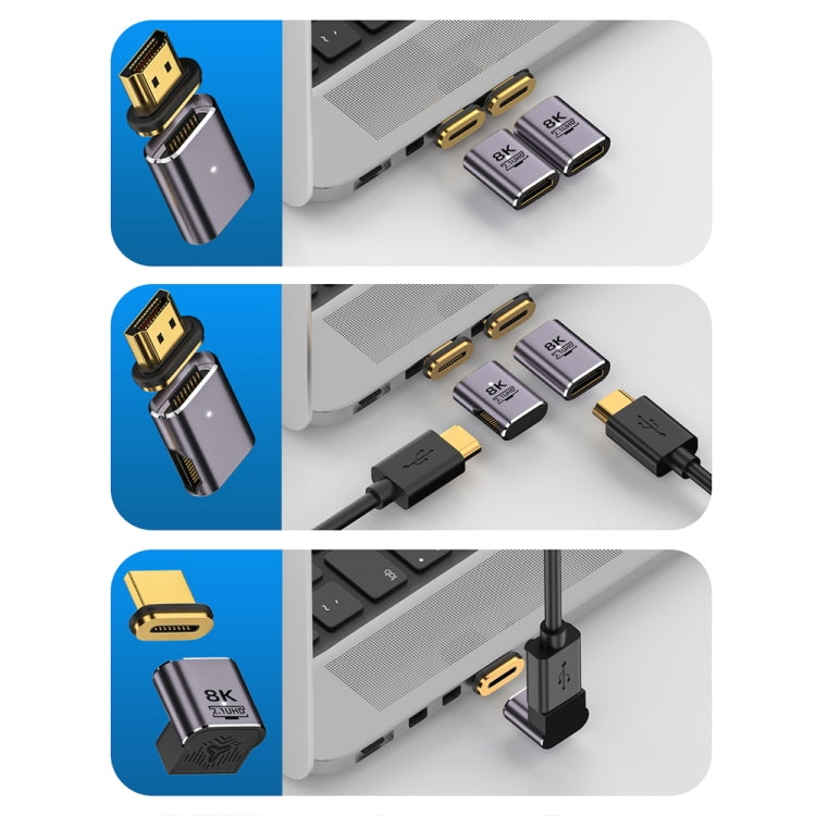 8K 60Hz HDTV to HDTV Magnetic Adapter, 3D Curved Female Vertical Reverse Side - HoMEdemic™ 