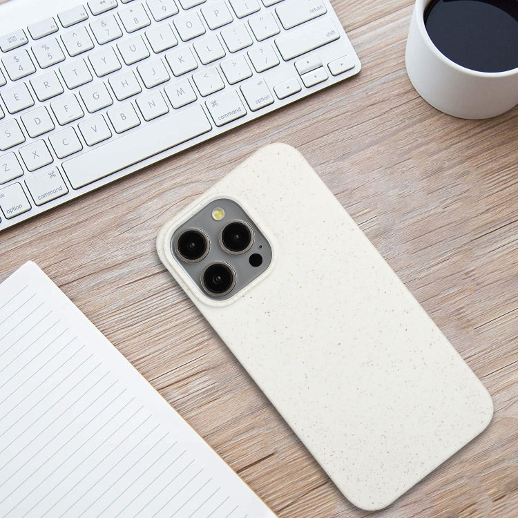 For iPhone 15 Pro Wheat MagSafe Magnetic Straw Material + TPU Phone Case(White) - HoMEdemic™ 