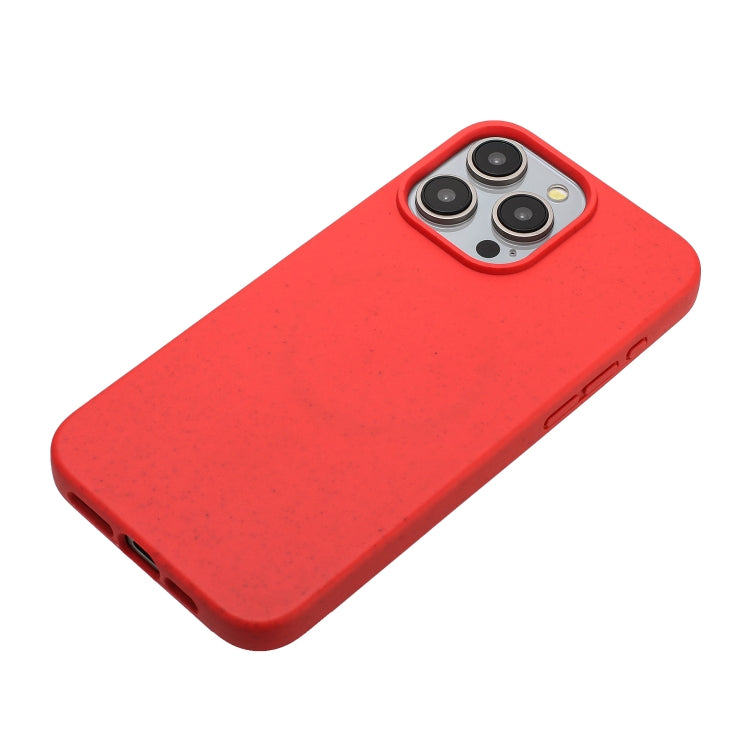 For iPhone 15 Pro Wheat MagSafe Magnetic Straw Material + TPU Phone Case(Red) - HoMEdemic™ 