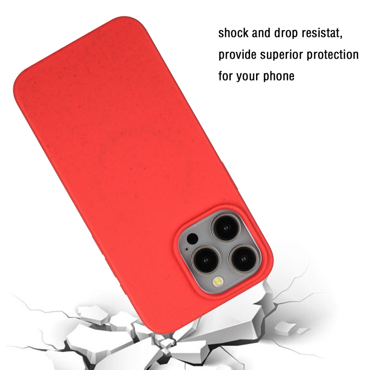 For iPhone 15 Pro Wheat MagSafe Magnetic Straw Material + TPU Phone Case(Red) - HoMEdemic™ 