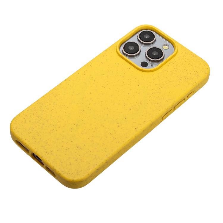 For iPhone 15 Pro Wheat MagSafe Magnetic Straw Material + TPU Phone Case(Yellow) - HoMEdemic™ 