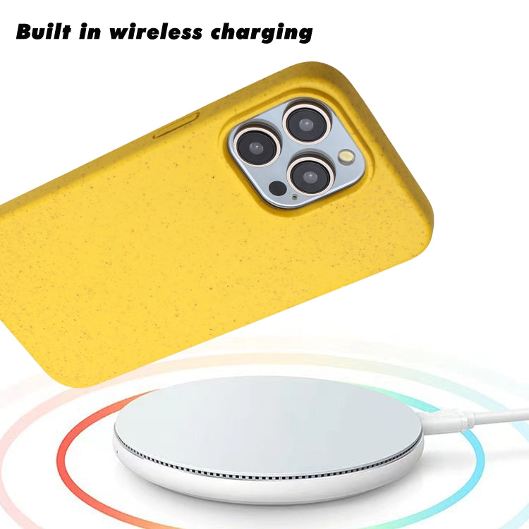 For iPhone 15 Pro Wheat MagSafe Magnetic Straw Material + TPU Phone Case(Yellow) - HoMEdemic™ 