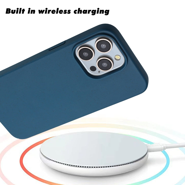 For iPhone 15 Pro Wheat MagSafe Magnetic Straw Material + TPU Phone Case(Blue) - HoMEdemic™ 