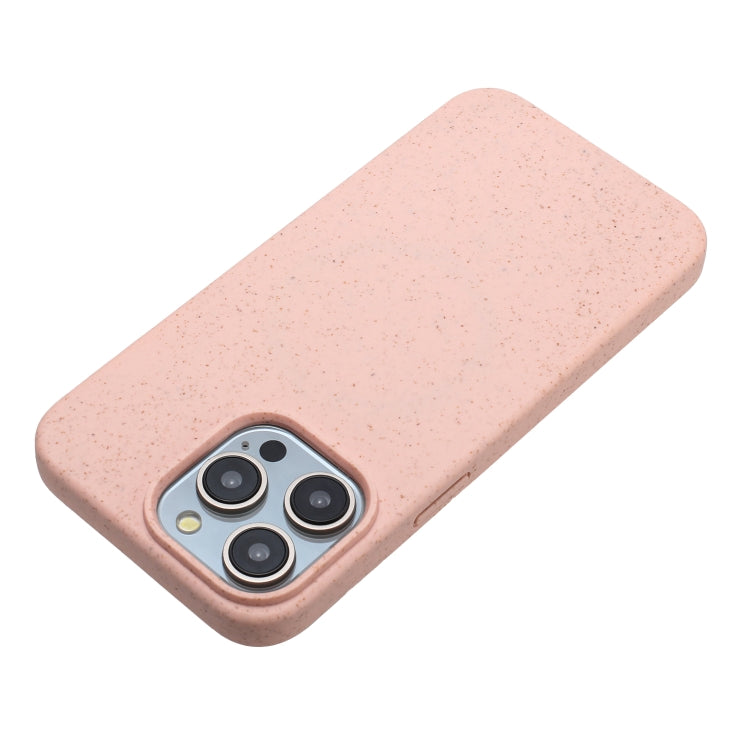 For iPhone 15 Pro Wheat MagSafe Magnetic Straw Material + TPU Phone Case(Pink) - HoMEdemic™ 