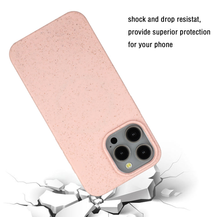 For iPhone 15 Pro Wheat MagSafe Magnetic Straw Material + TPU Phone Case(Pink) - HoMEdemic™ 