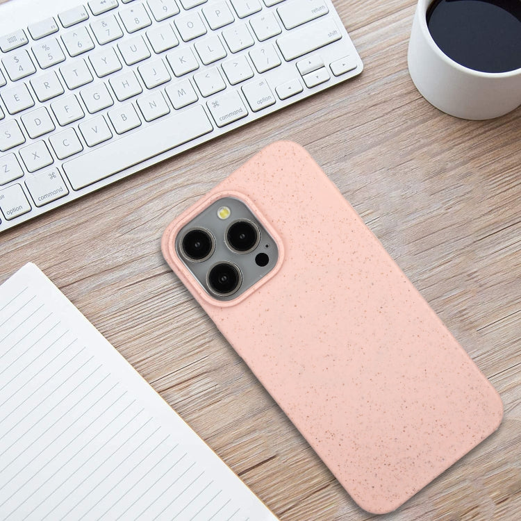 For iPhone 15 Pro Wheat MagSafe Magnetic Straw Material + TPU Phone Case(Pink) - HoMEdemic™ 