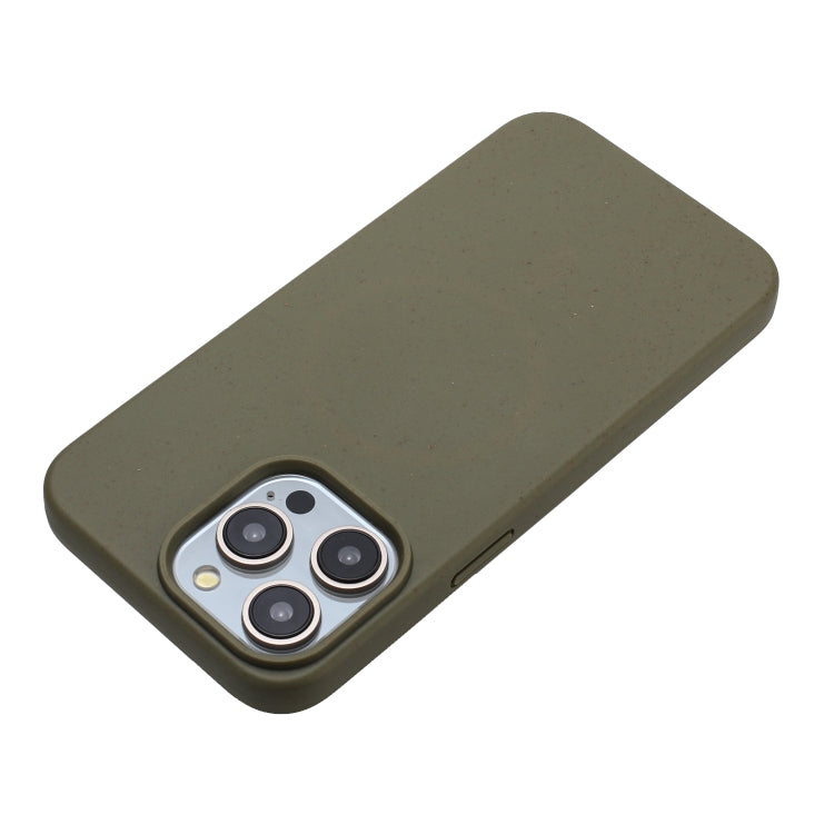 For iPhone 15 Pro Wheat MagSafe Magnetic Straw Material + TPU Phone Case(Army Green) - HoMEdemic™ 