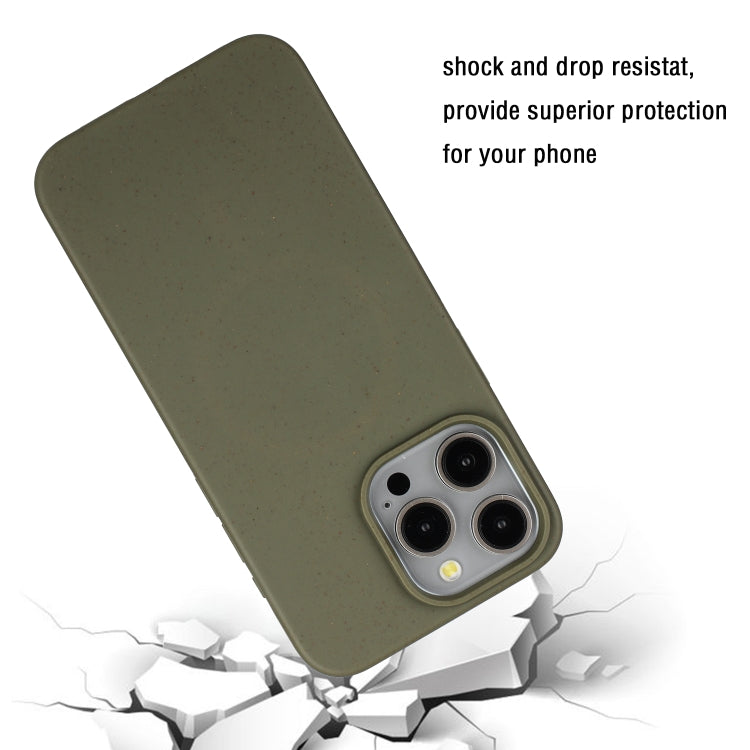 For iPhone 15 Pro Wheat MagSafe Magnetic Straw Material + TPU Phone Case(Army Green) - HoMEdemic™ 