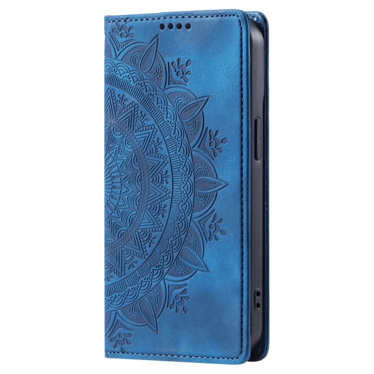 For iPhone 15 Pro Max Totem Embossed Magnetic Leather Phone Case(Blue) - HoMEdemic™ 