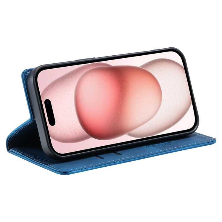 For iPhone 15 Pro Totem Embossed Magnetic Leather Phone Case(Blue) - HoMEdemic™ 