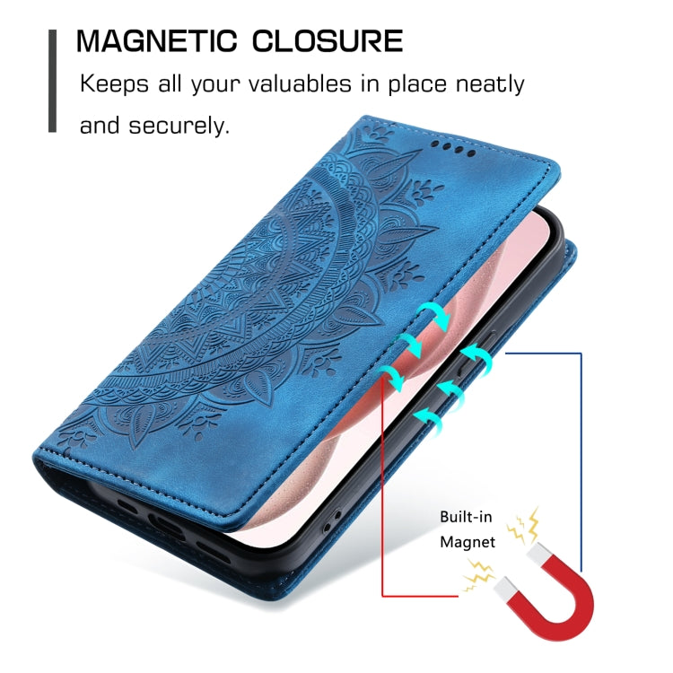 For iPhone 15 Pro Totem Embossed Magnetic Leather Phone Case(Blue) - HoMEdemic™ 