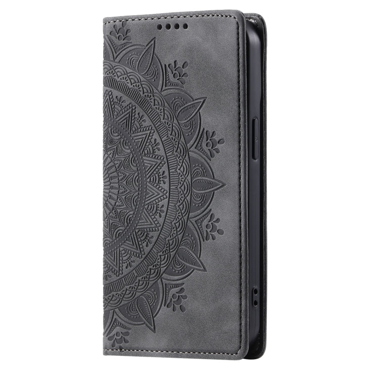 For iPhone 15 Pro Totem Embossed Magnetic Leather Phone Case(Grey) - HoMEdemic™ 