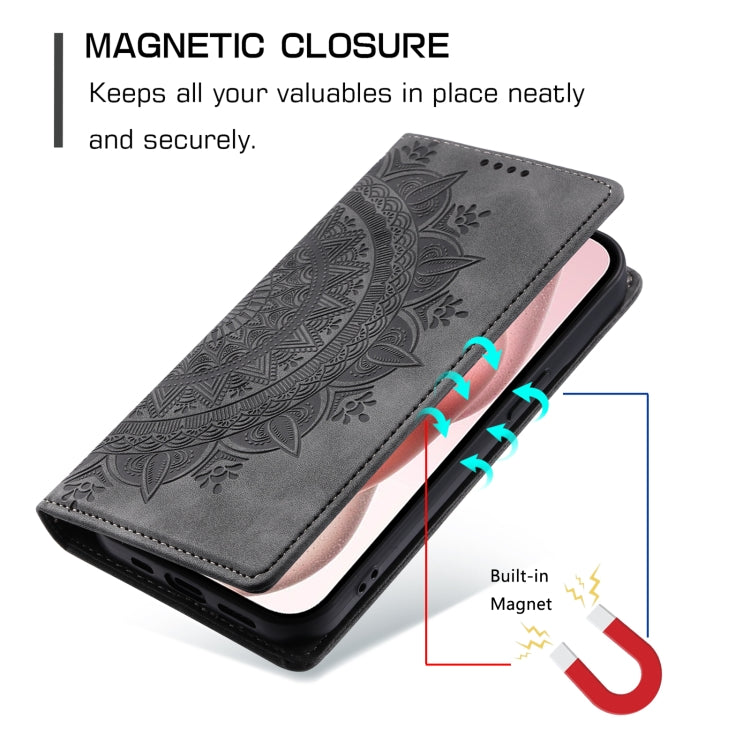 For iPhone 15 Pro Totem Embossed Magnetic Leather Phone Case(Grey) - HoMEdemic™ 