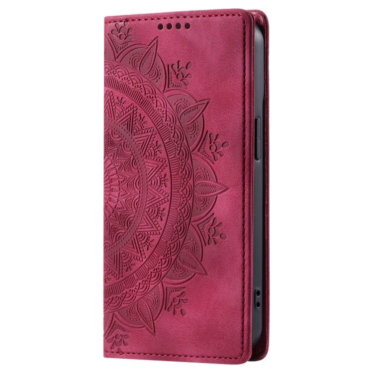 For iPhone 15 Pro Totem Embossed Magnetic Leather Phone Case(Red) - HoMEdemic™ 