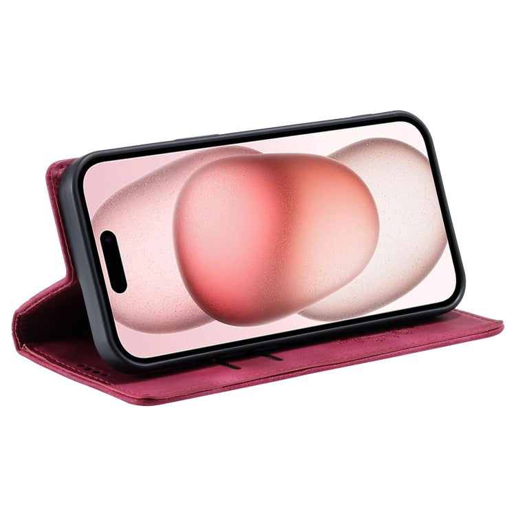 For iPhone 15 Pro Totem Embossed Magnetic Leather Phone Case(Red) - HoMEdemic™ 