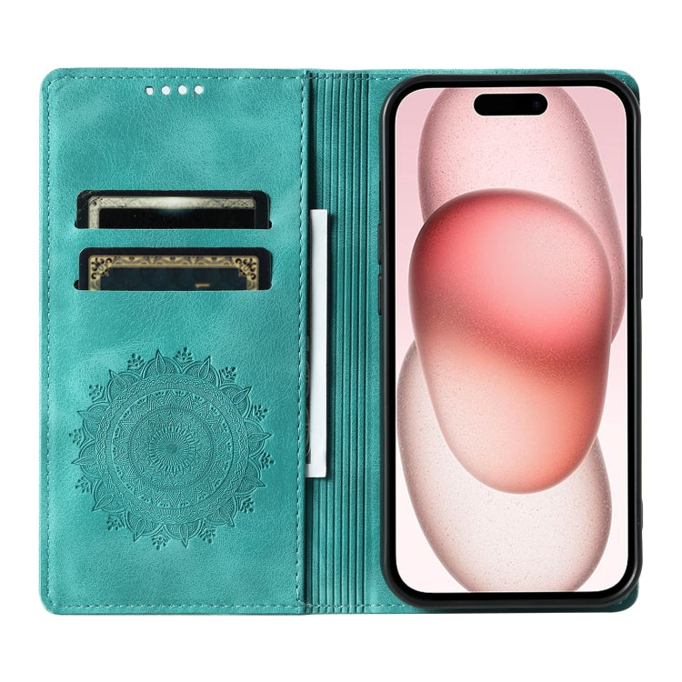 For iPhone 15 Pro Totem Embossed Magnetic Leather Phone Case(Green) - HoMEdemic™ 